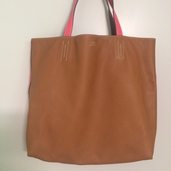 Hermès Biscuit/Rose Jaipur Reversible Swift Leather Tote - Picture 14 of 16